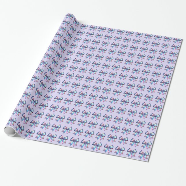 Papier Cadeau Rubans iridescents radieux  (Déroulé)