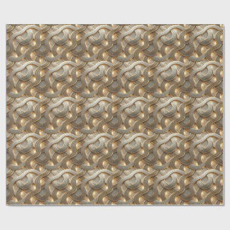 Papier Cadeau Rubans métalliques dorés 3D de luxe scintillants