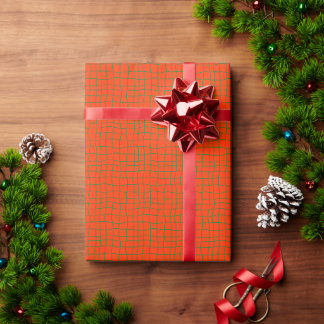 Papier Cadeau Rubans roses sur fond vert émeraude