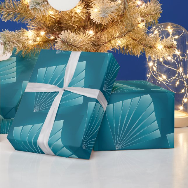 Papier Cadeau Rubans turquoise (Vacances)