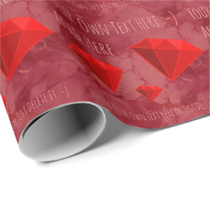 Papier Cadeau Rubis Pierres précieuses. Cadeau de bijoux