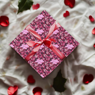 Papier Cadeau Ruby et Coeurs roses