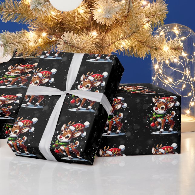 Papier Cadeau Rudolph Le Nez Rouge Noël (Vacances)