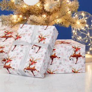 Papier Cadeau Rudolph Le Nez Rouge Noël