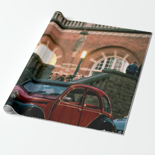 Papier Cadeau Rue de voiture vieille route de style vintage