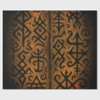 Papier Cadeau Runes anciennes et symboles mystiques
