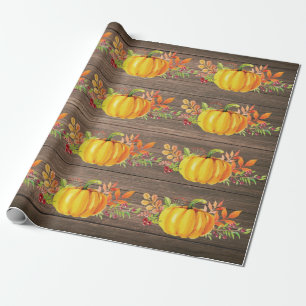 Papier Cadeau Russe Citrouille aquarelle automne automne
