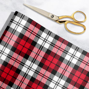 Papier Cadeau Russe Rouge Noir et Blanc Tartan Plaid Holiday