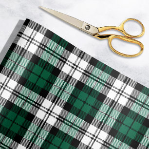 Papier Cadeau Russe Vert noir et blanc Tartan Plaid Holiday