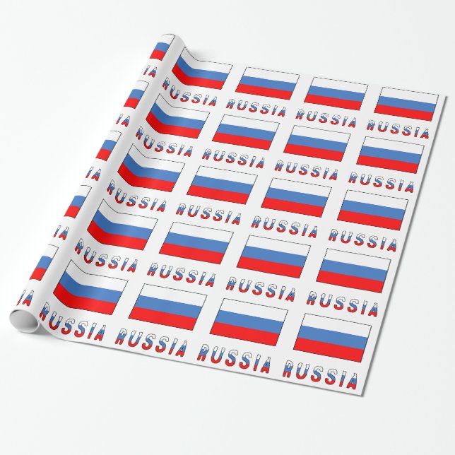Papier Cadeau Russie et drapeau russe (Déroulé)