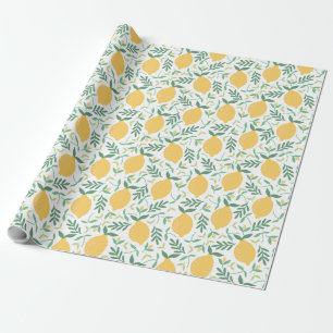 Papier Cadeau Rustic Country Farm Motif citron