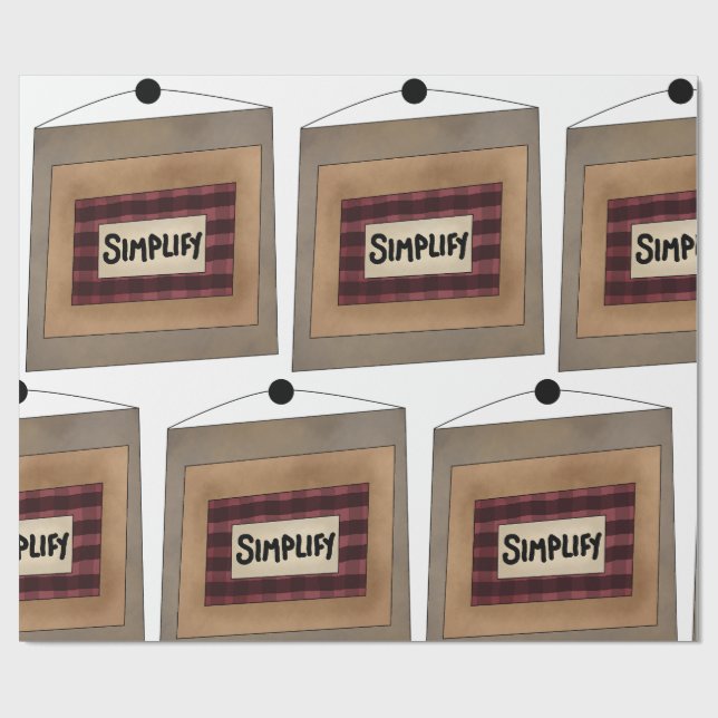 Papier Cadeau Rustic Minimalist Simplify Word Art Sign (Plat)