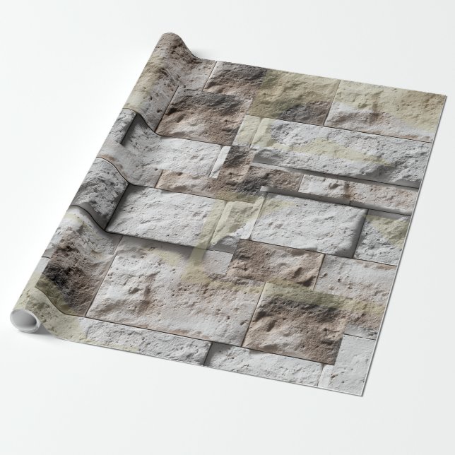 Papier Cadeau Rustic Stone Travertine Backsplash  (Déroulé)