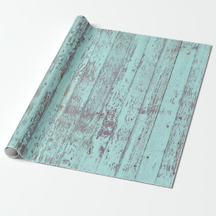Papier Cadeau Rustique Aqua Barn Wood