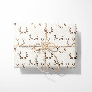 Papier Cadeau Rustique Cosy Cabine Antlers