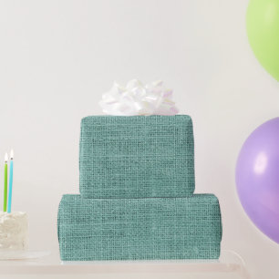 Papier Cadeau Rustique Faux Turquoise Burlap Texture