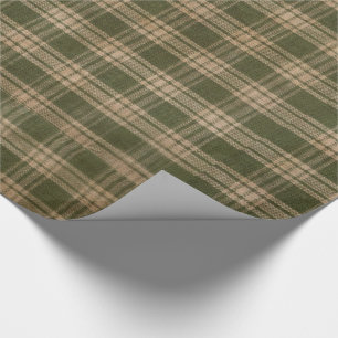 Papier Cadeau Rustique Green Country Homespun Plaid
