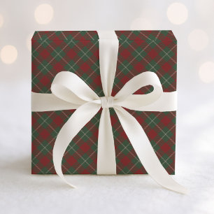 Papier Cadeau Rustique rouge et vert Tartan Plaid Motif