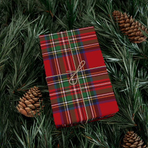 Papier Cadeau Rustique Rouge Vert Plaid Classic Stewart Tartan