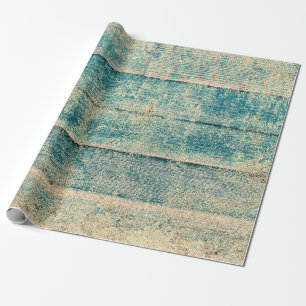 Papier Cadeau Rustique Vintage Pays Turquoise Sepia Bois Texture