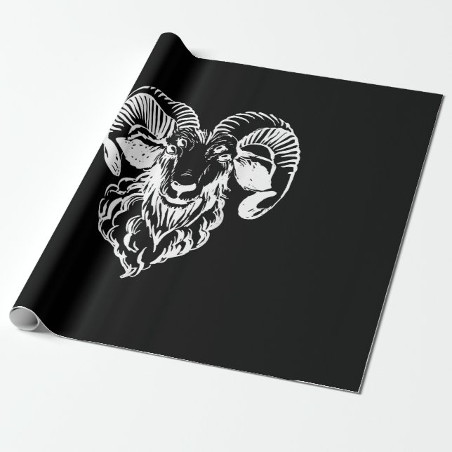 Papier Cadeau Sabbatique Baphomet Chèvre mal Satané (Déroulé)
