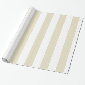 Papier Cadeau Sable Beige Blanc Gros Rayures