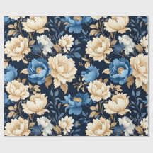 Sac Cadeau Fleurs Victoriennes Bleu