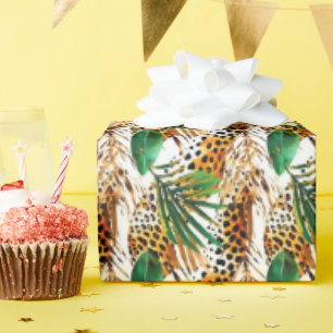Papier Cadeau Safari Animaux de la Fourrure Imprimer Motifs de l