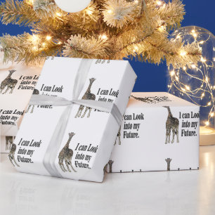Papier Cadeau Safari Animaux Girafe Anniversaire Drôle