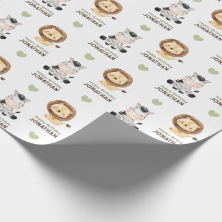 Papier Cadeau Safari Animaux Wild One Wrapper Papier