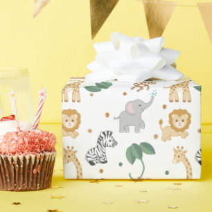Papier Cadeau Safari Baby shower animal ou anniversaire