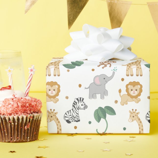 Papier Cadeau Safari Baby shower animal ou anniversaire (Fête d'anniversaire)
