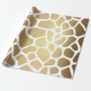 Papier Cadeau Safari contemporain Golden White Giraffa Skin Vip