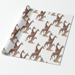 Papier Cadeau Safari d'anniversaire de Giraffe
