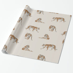 Papier Cadeau safari de tigre sauvage une jungle papier d'emball