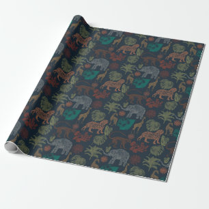 Papier Cadeau Safari Jungle vintage