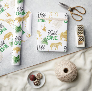 Papier Cadeau Safari Wild One 1er anniversaire