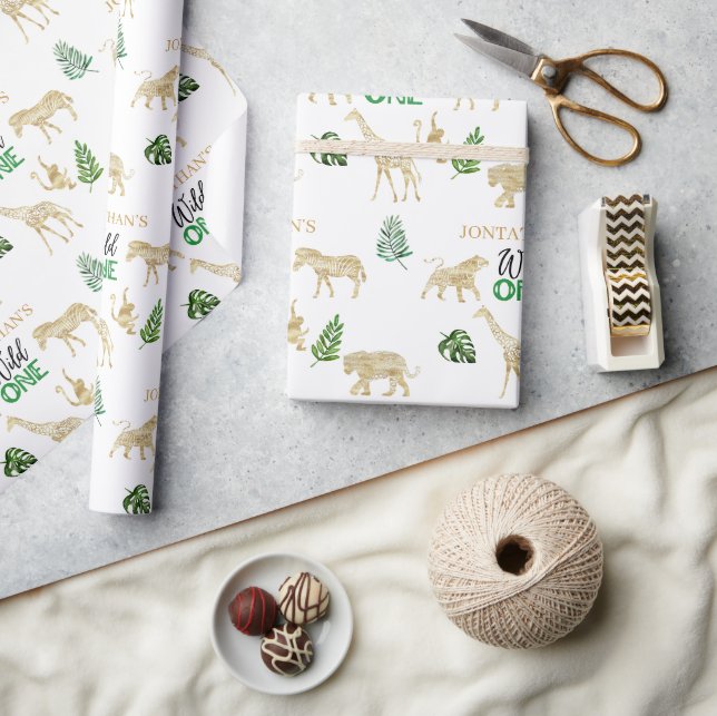 Papier Cadeau Safari Wild One 1er anniversaire (Artisanat)