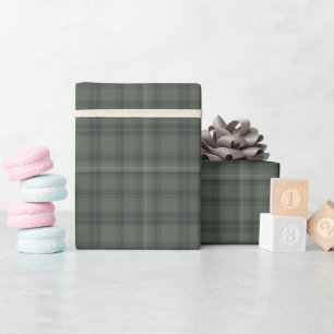 Papier Cadeau Sage Green Plaid Valentine's   Ferme moderne