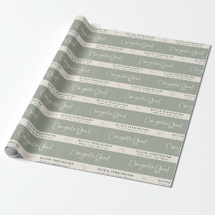Papier Cadeau Sage Nom Personnalisé Félicitations Grad
