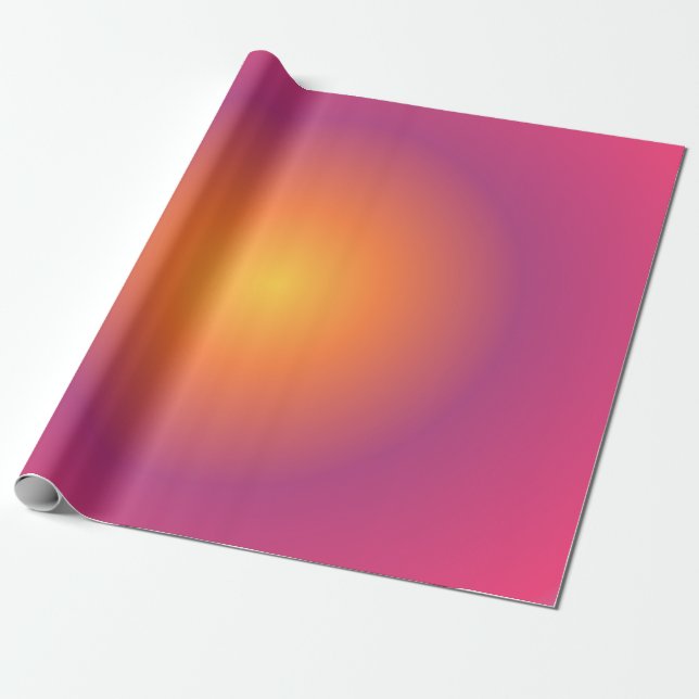 Papier Cadeau Sagittarius Aura Gradient Zodiac, Jaune Violet (Déroulé)
