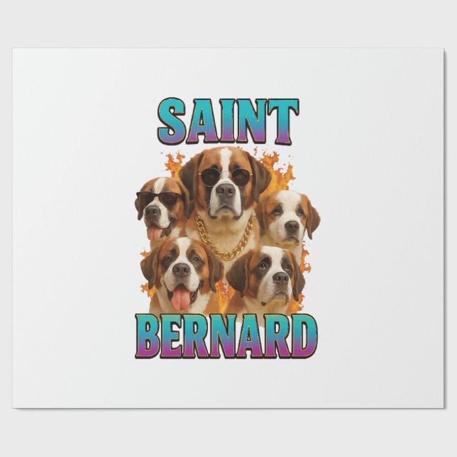 Papier Cadeau Saint-Bernard  (Plat)