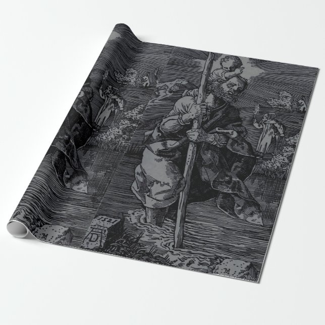 Papier Cadeau Saint Christophe vénéré par les chrétiens  (Déroulé)
