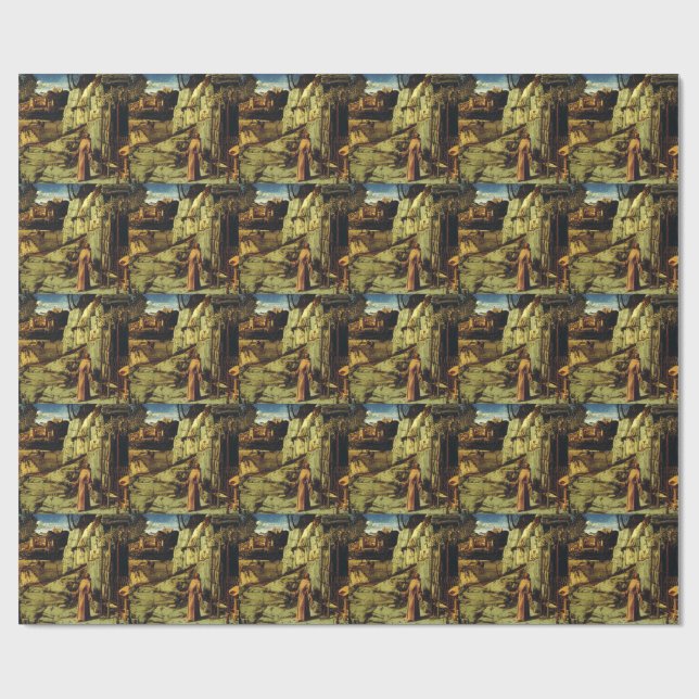 Papier Cadeau Saint François dans le désert par Giovanni Bellini (Plat)
