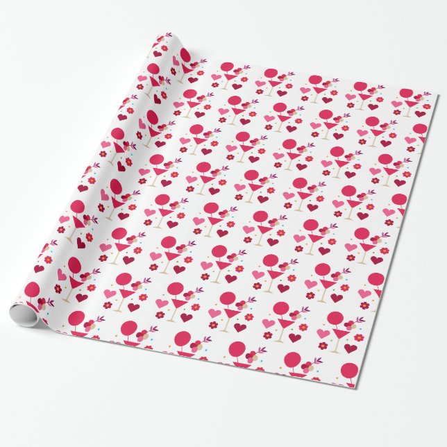 Papier Cadeau Saint Valentin Amour & Coeurs (Déroulé)