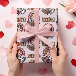 Papier Cadeau Saint-Valentin Arc-en-ciel XOXO