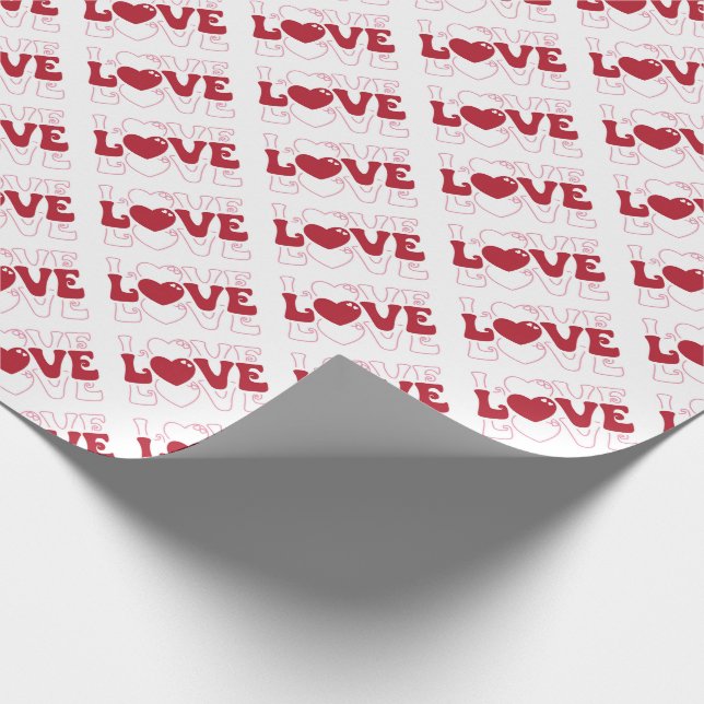 Papier Cadeau Saint-Valentin avec coeurs Amour  (Coin)