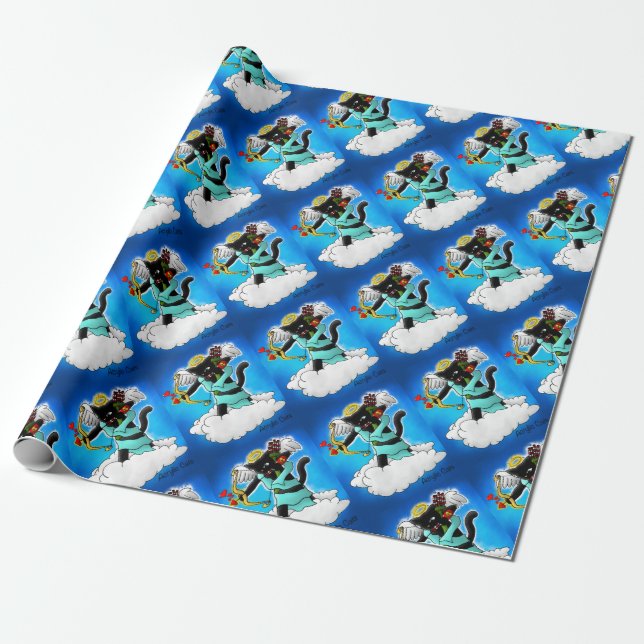 Papier Cadeau Saint Valentin Charbon noir Cat+BGC (Déroulé)