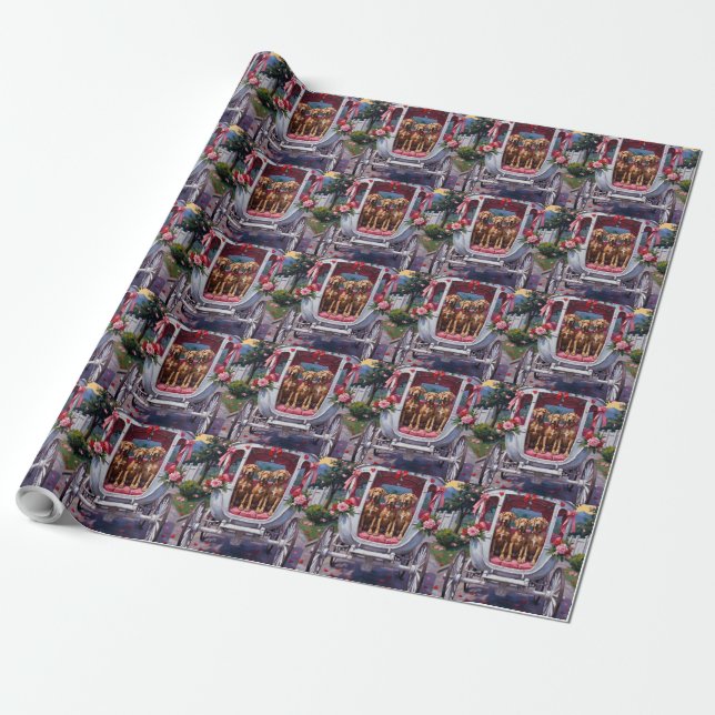 Papier Cadeau Saint-Valentin Chien Weimaraner  (Déroulé)