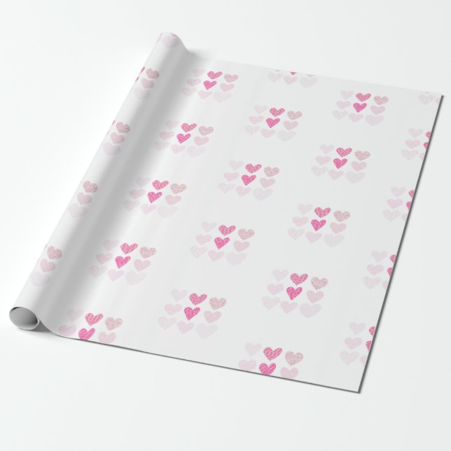 Papier Cadeau Saint Valentin, coeur doux (Déroulé)